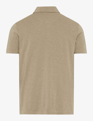 BRAX PAVO Poloshirt light khaki jersey 70440300 70-0061-35 - Cotton Slub