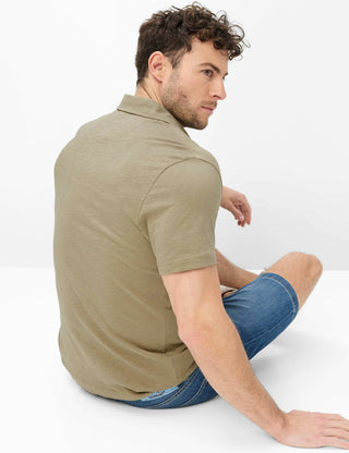 BRAX PAVO Poloshirt light khaki jersey 70440300 70-0061-35 - Cotton Slub