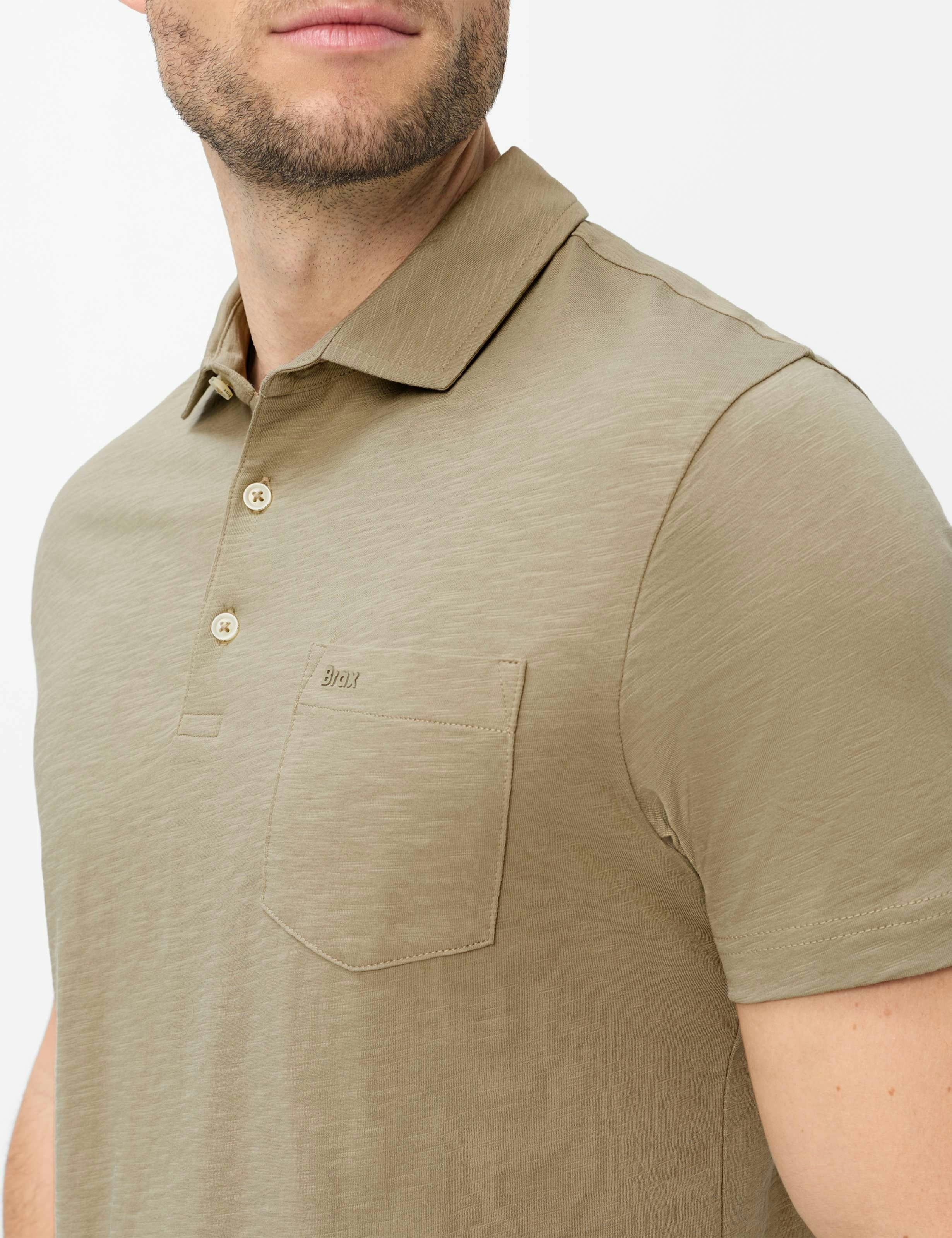 BRAX PAVO Poloshirt light khaki jersey 70440300 70-0061-35 - Cotton Slub von BRAX