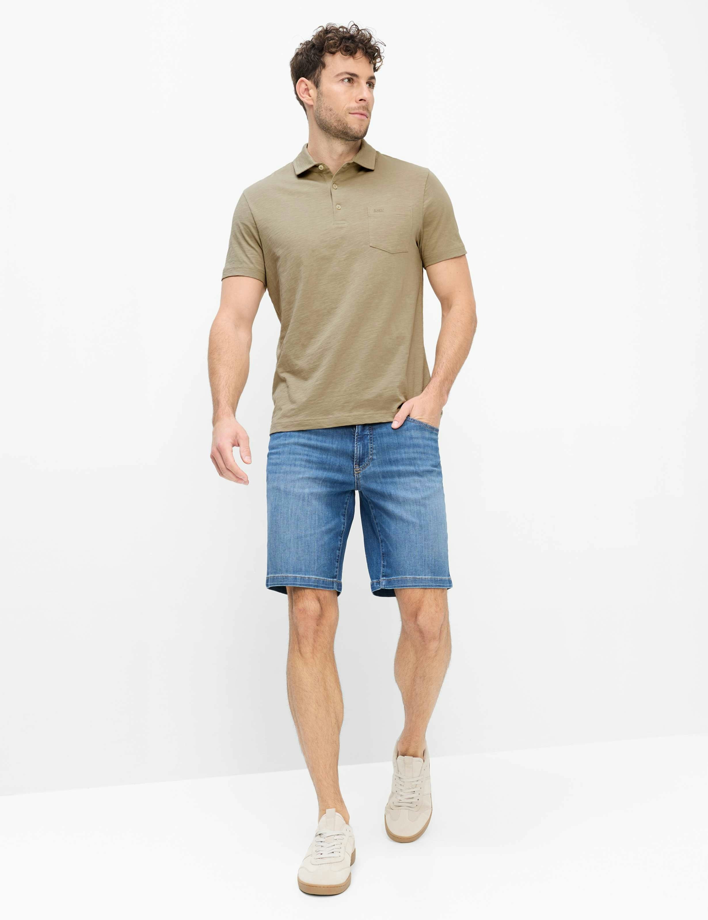 BRAX PAVO Poloshirt light khaki jersey 70440300 70-0061-35 - Cotton Slub von BRAX