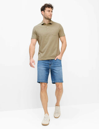 BRAX PAVO Poloshirt light khaki jersey 70440300 70-0061-35 - Cotton Slub