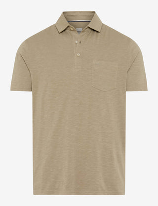 BRAX PAVO Poloshirt light khaki jersey 70440300 70-0061-35 - Cotton Slub