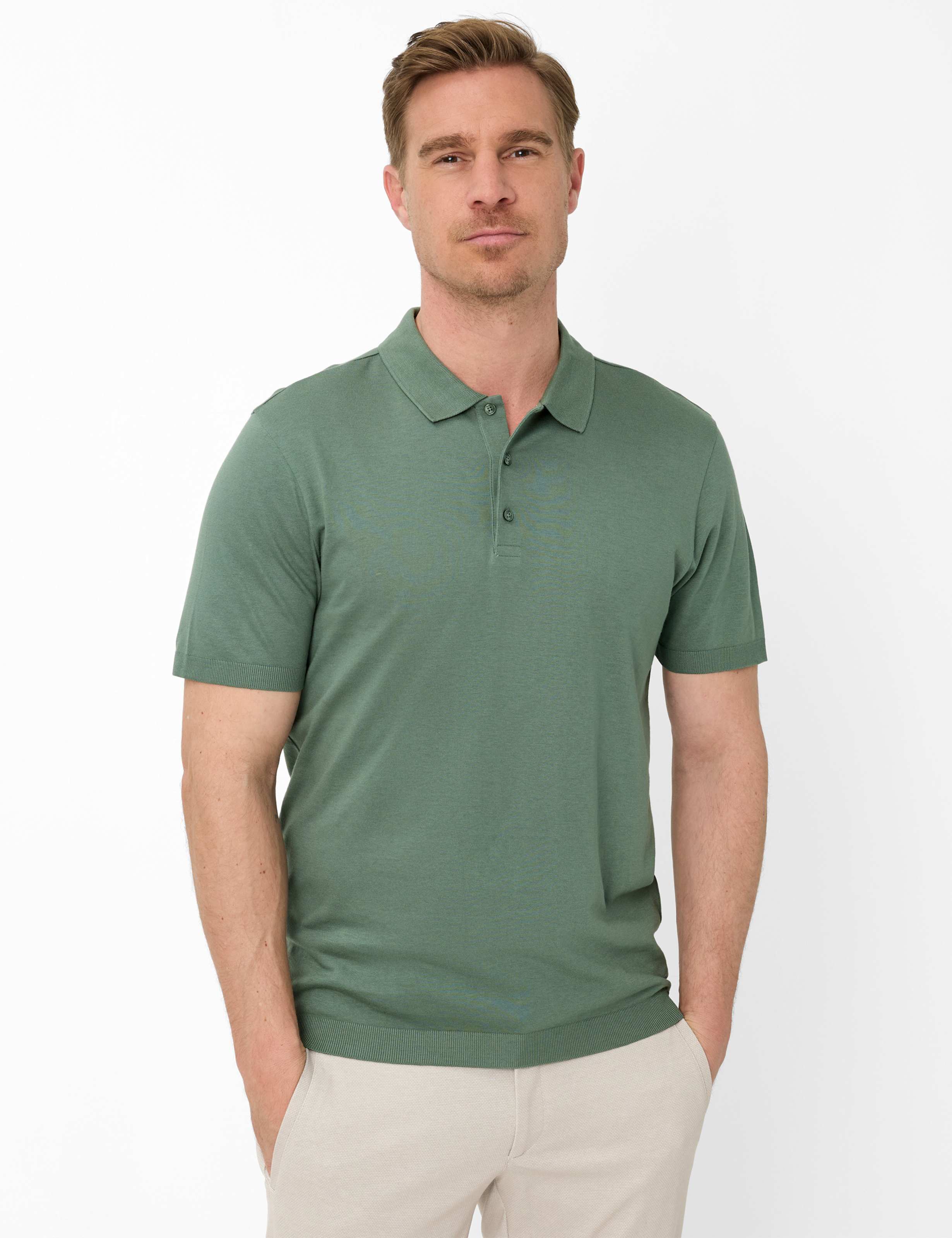 BRAX PARVIS Poloshirt - Olive Sage Green - 70436900 70-0016-36 von BRAX