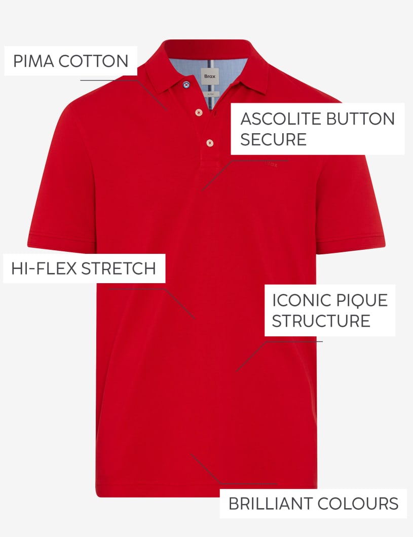 BRAX PETE Poloshirt - Crimson Pulse - 70426000 21-4508-43