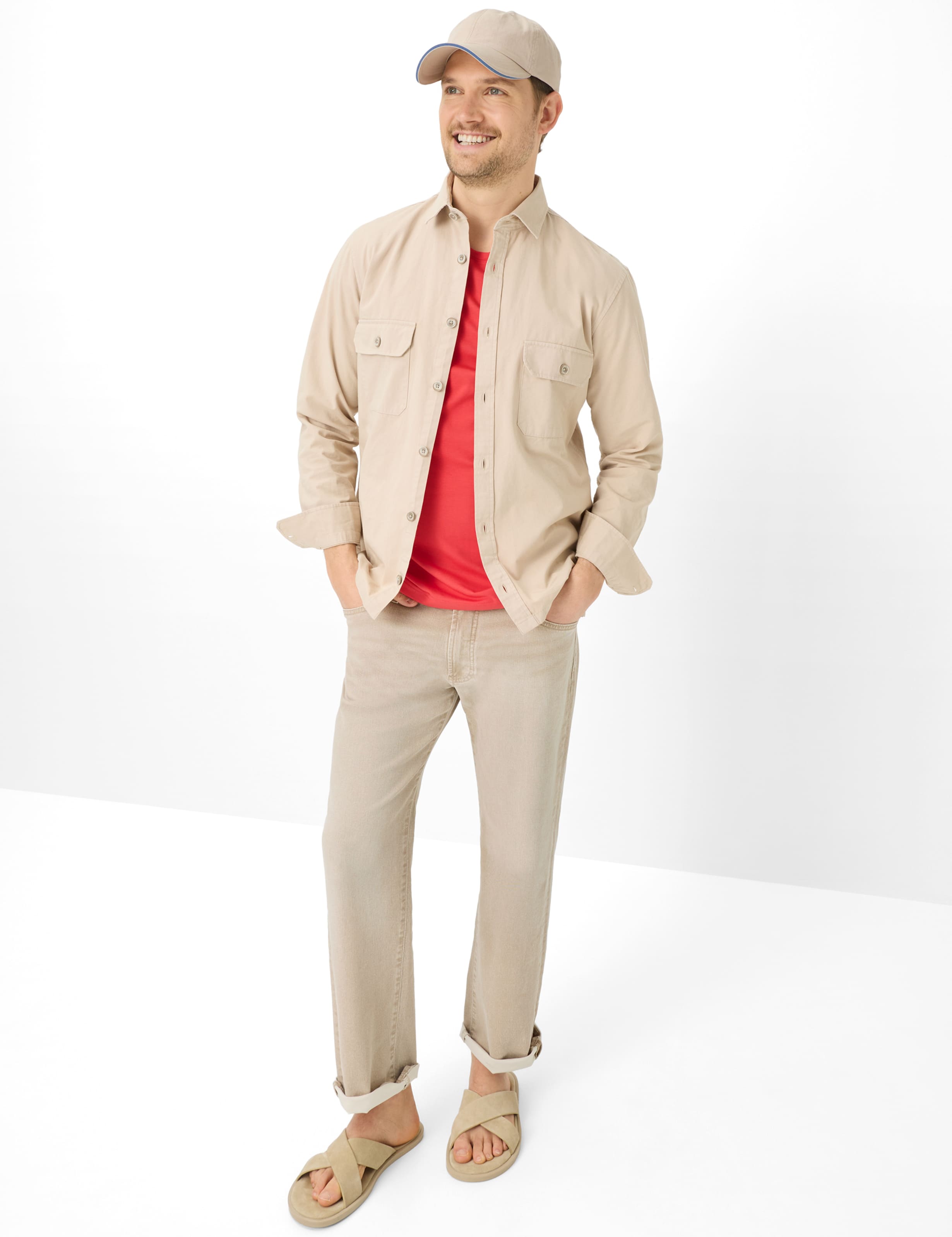 BRAX TED Kurzarm T-Shirt - Crimson Drift Red - 70816100 70-0008-46 von BRAX