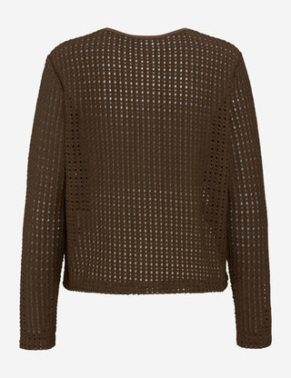 BRAX BRENDA.L Strickjacke - Mocha Dot Weave - 90664200 90-0041-52