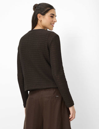 BRAX BRENDA.L Strickjacke - Mocha Dot Weave - 90664200 90-0041-52