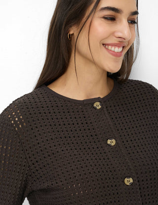 BRAX BRENDA.L Strickjacke - Mocha Dot Weave - 90664200 90-0041-52