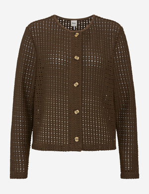 BRAX BRENDA.L Strickjacke - Mocha Dot Weave - 90664200 90-0041-52