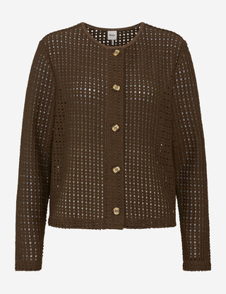 BRAX BRENDA.L Strickjacke - Mocha Dot Weave - 90664200 90-0041-52