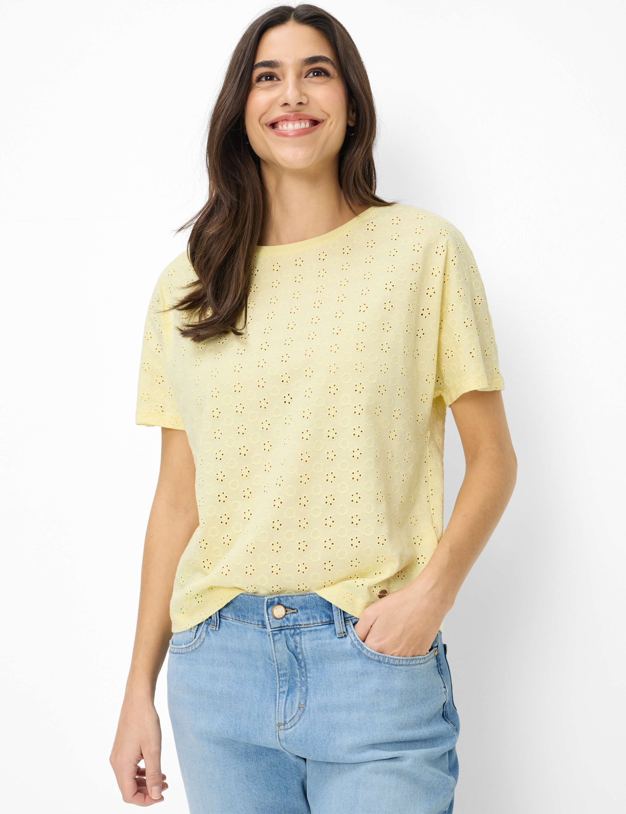 BRAX Caelen.S Kurzarm T-Shirt - Sunlit Dandelion - 90663400 90-0018-68 von BRAX