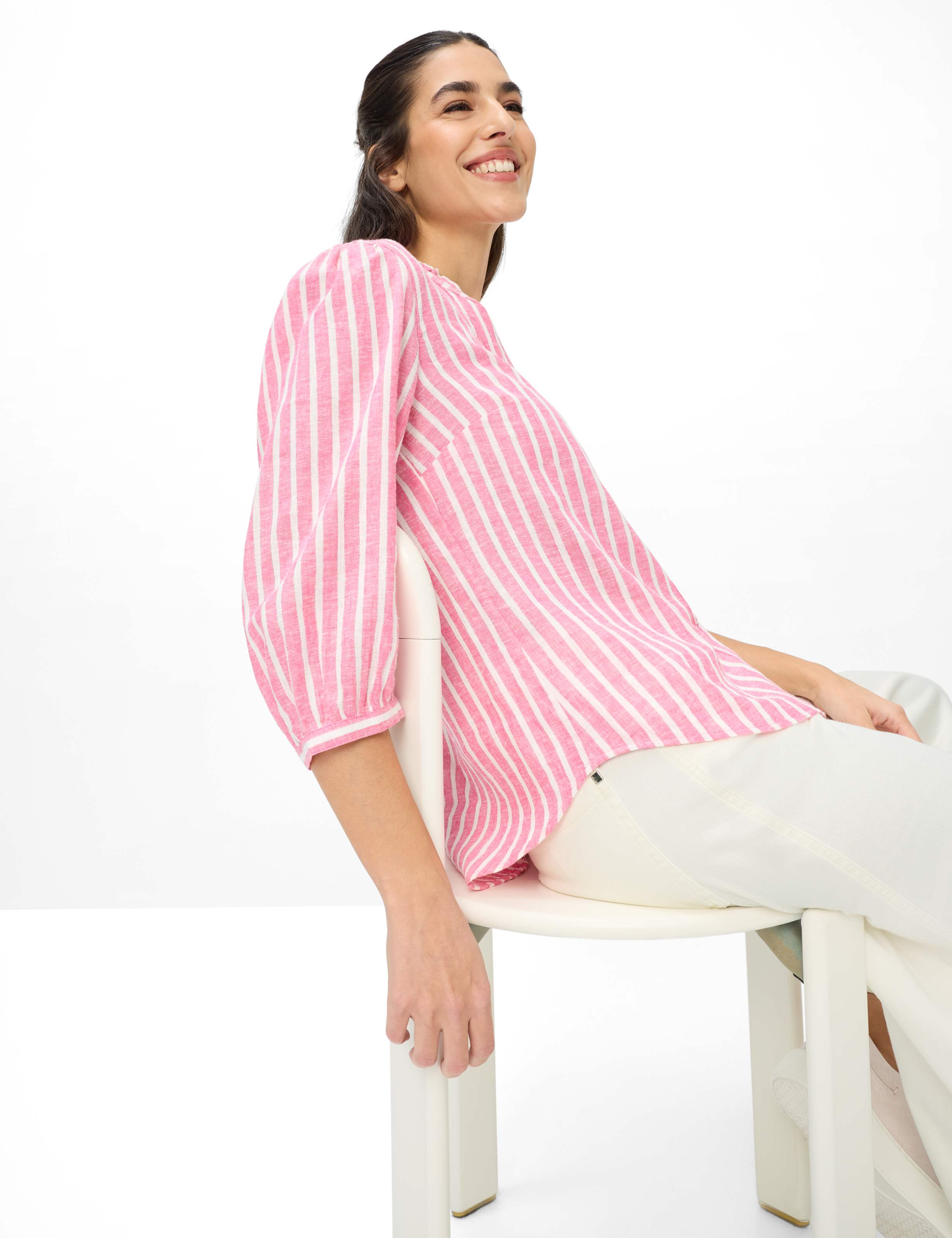 BRAX VIOLET 3/4 Bluse - Rosewater Stripe - 94151300 94-0037-85 von BRAX