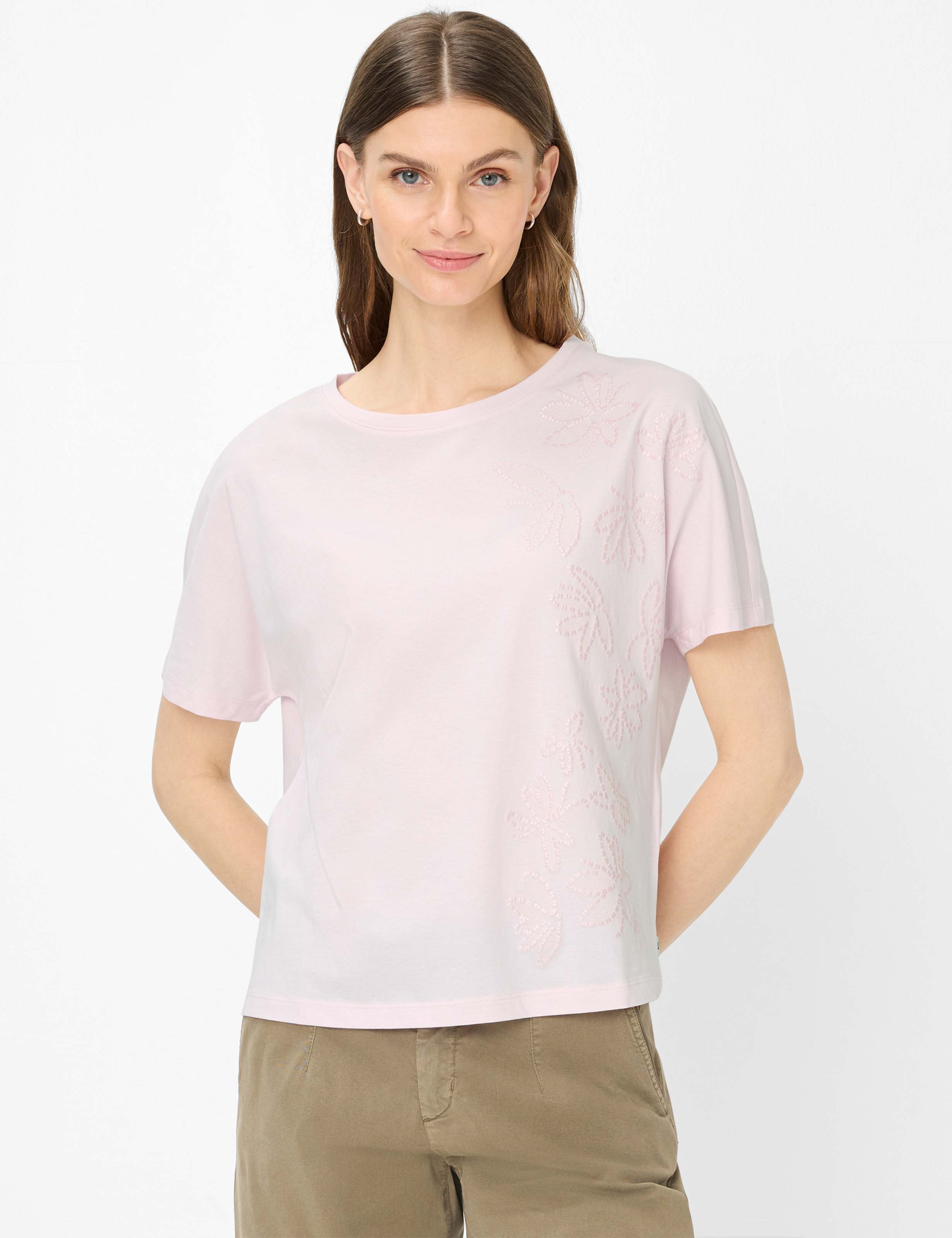 BRAX CAELEN.S Kurzarm T-Shirt - Blush Petal Pink - 90666200 90-0048-87 von BRAX