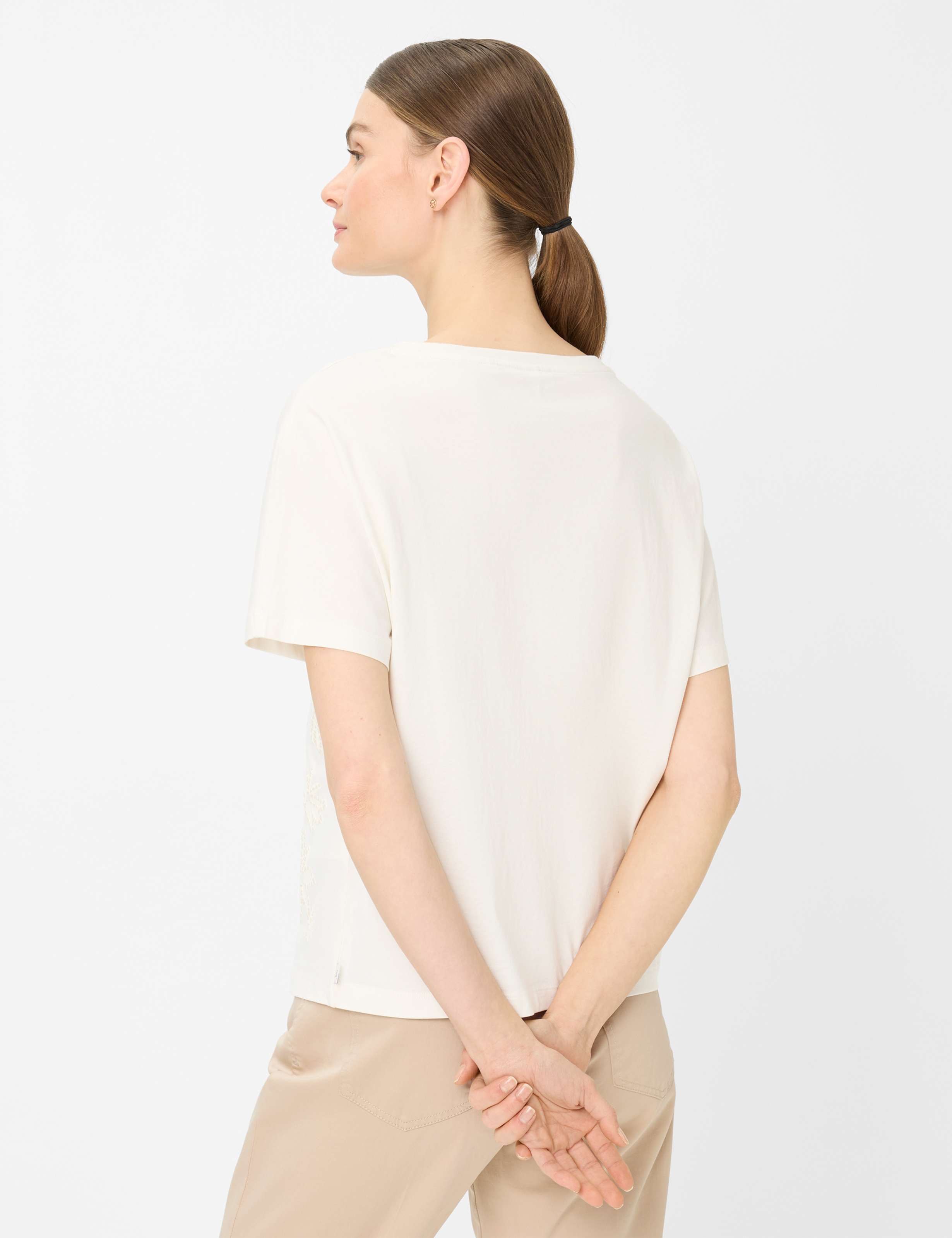 BRAX Caelen.S Kurzarm T-Shirt - Cream Blossom White - 90666200 90-0048-95 von BRAX
