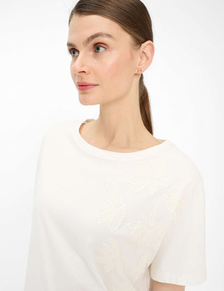 BRAX Caelen.S Kurzarm T-Shirt - Cream Blossom White - 90666200 90-0048-95