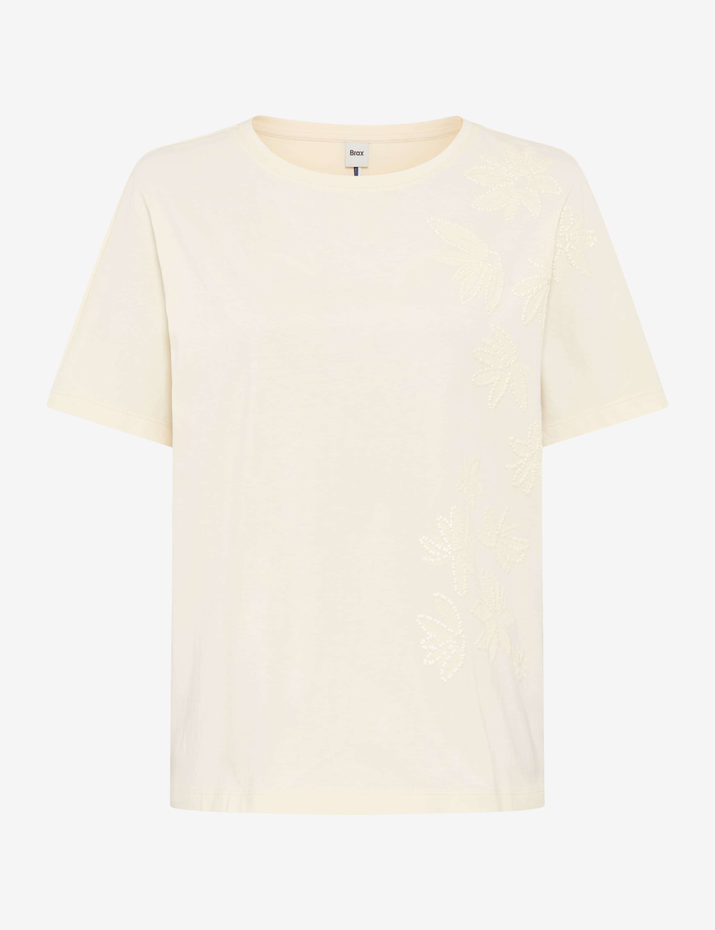 BRAX Caelen.S Kurzarm T-Shirt - Cream Blossom White - 90666200 90-0048-95