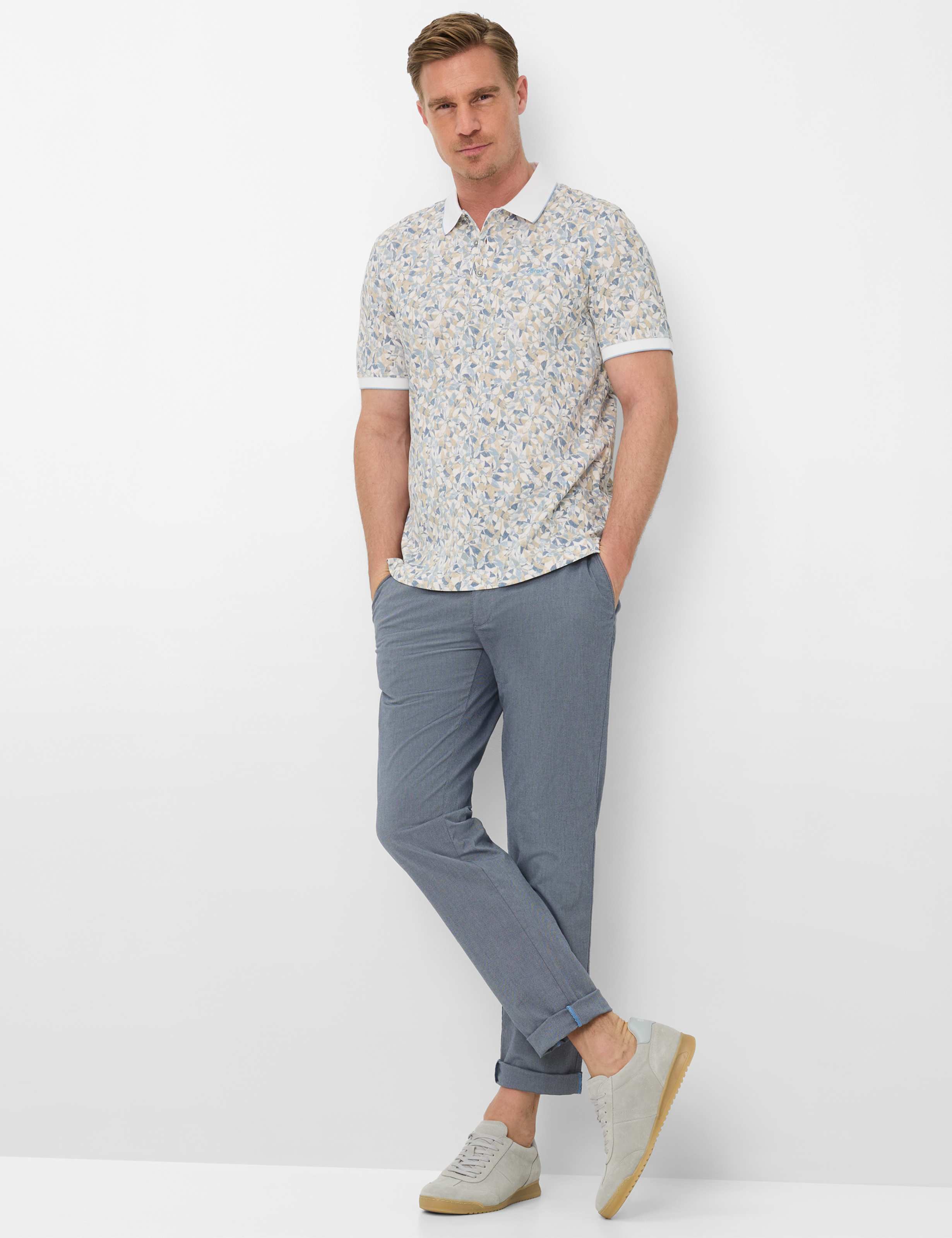 BRAX PETE P Poloshirt - Coastal Mosaic Blue - 70436100 70-0006-99 von BRAX