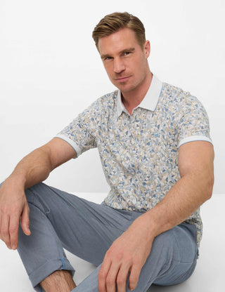 BRAX PETE P Poloshirt - Coastal Mosaic Blue - 70436100 70-0006-99
