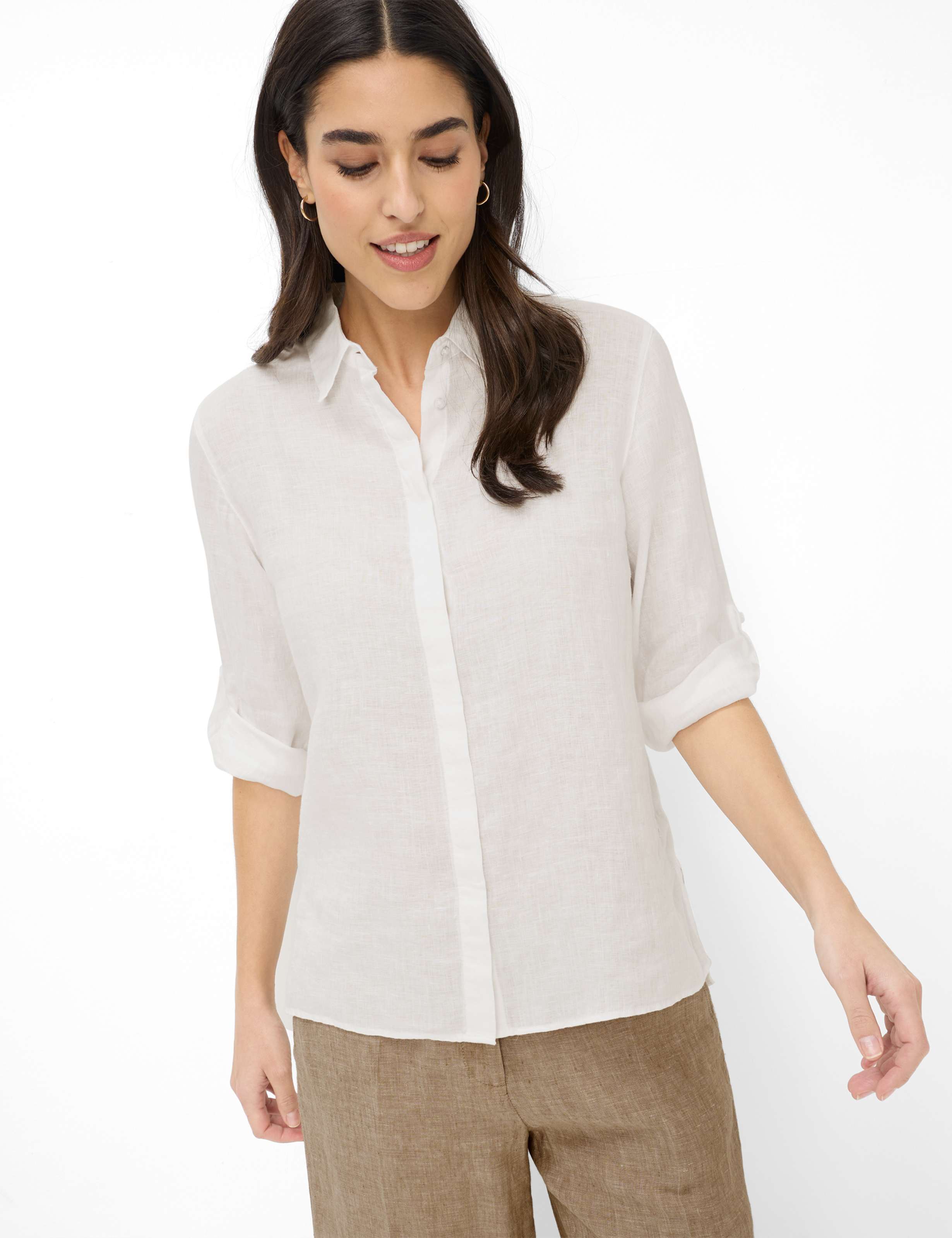 BRAX VICKI 3/4 Bluse - Linen Sky White - 94111400 94-0008-99 von BRAX