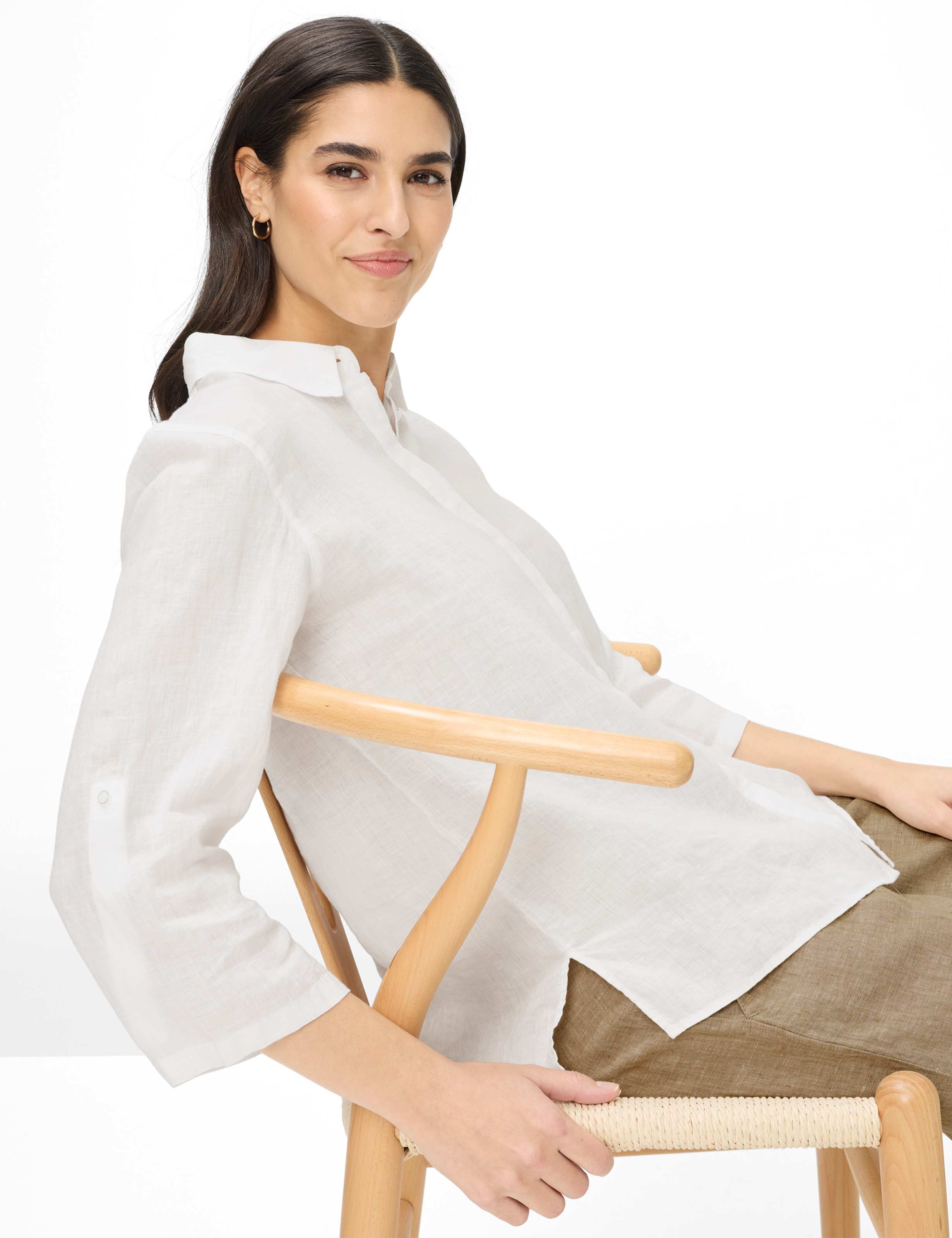 BRAX VICKI 3/4 Bluse - Linen Sky White - 94111400 94-0008-99 von BRAX