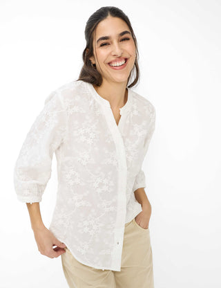 BRAX VELIA 3/4 Bluse - Pearl Garden White - 94151000 94-0030-99