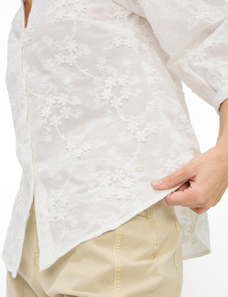 BRAX VELIA 3/4 Bluse - Pearl Garden White - 94151000 94-0030-99