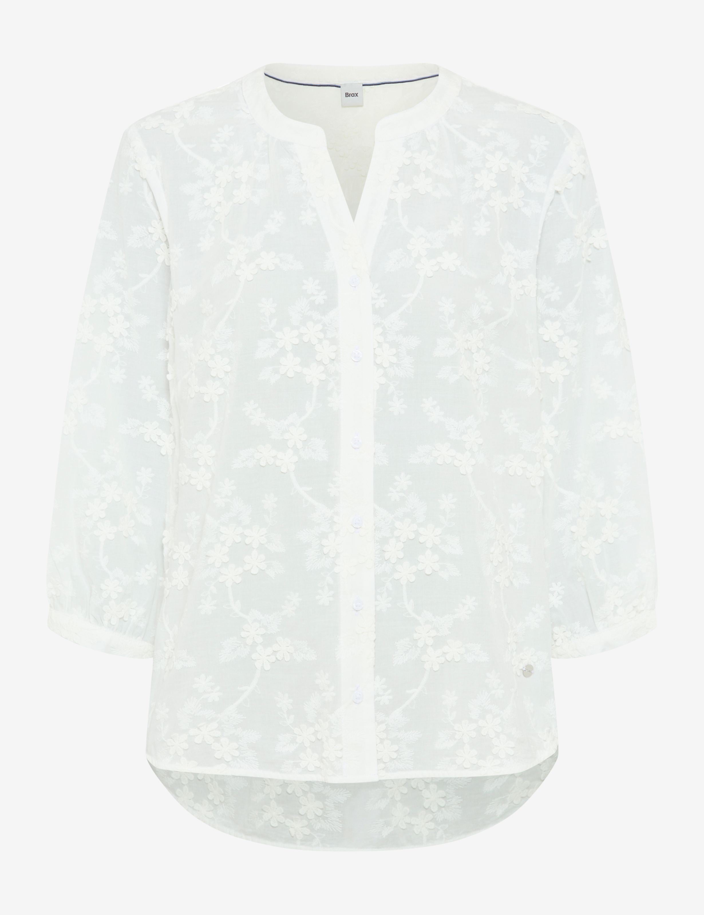 BRAX VELIA 3/4 Bluse - Pearl Garden White - 94151000 94-0030-99