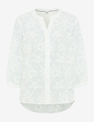 BRAX VELIA 3/4 Bluse - Pearl Garden White - 94151000 94-0030-99
