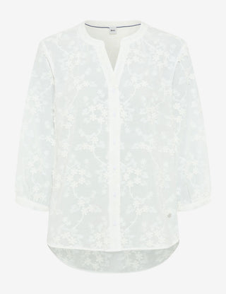 BRAX VELIA 3/4 Bluse - Pearl Garden White - 94151000 94-0030-99