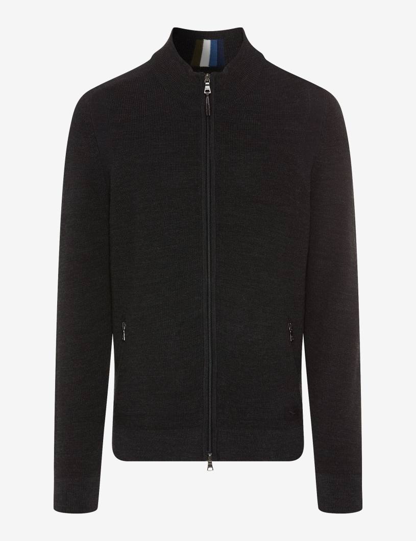 BRAX JOHN Strickjacke/Cardigan - Midnight Charcoal Melange - 70121400 212007-07