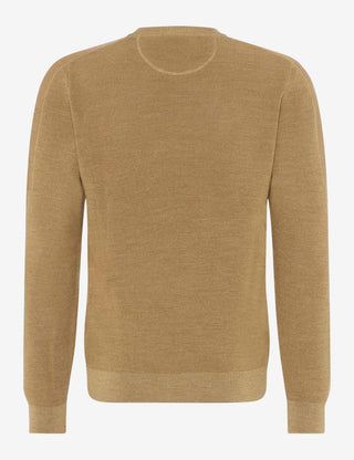 BRAX ROY Rundhals Strickpullover - Amber Woven Sand - 70121900 212007-57
