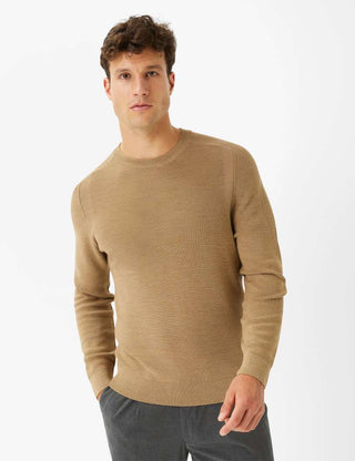BRAX ROY Rundhals Strickpullover - Amber Woven Sand - 70121900 212007-57