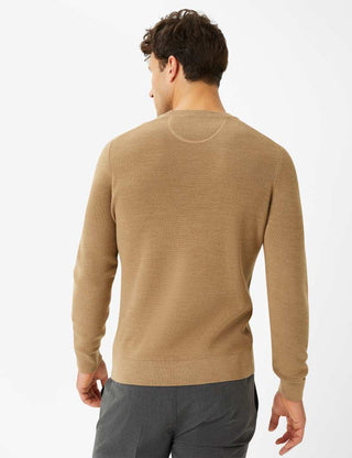 BRAX ROY Rundhals Strickpullover - Amber Woven Sand - 70121900 212007-57