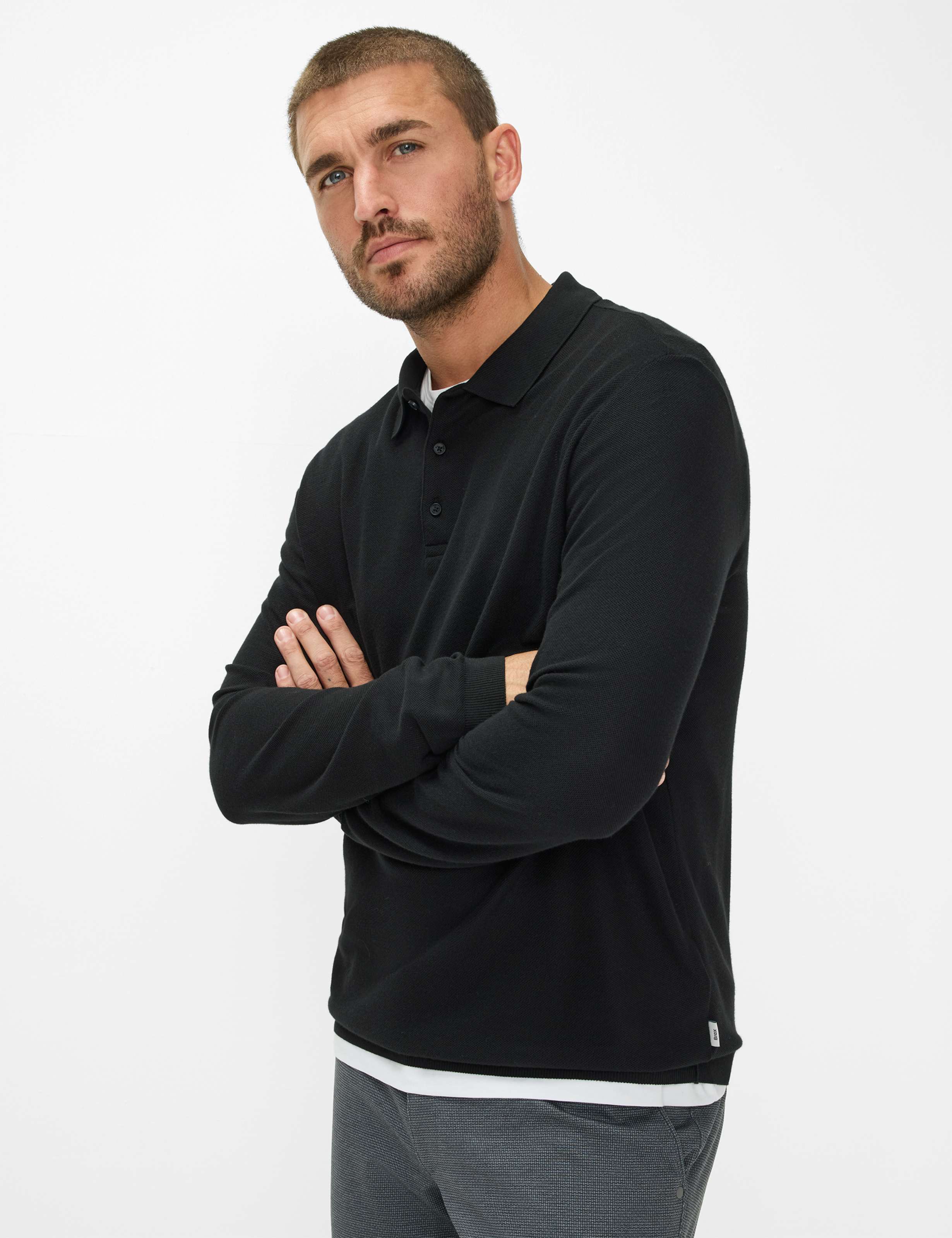 BRAX PAROS Longarm Shirt - Midnight Woven Black - 70434000 21-4307-02 von BRAX