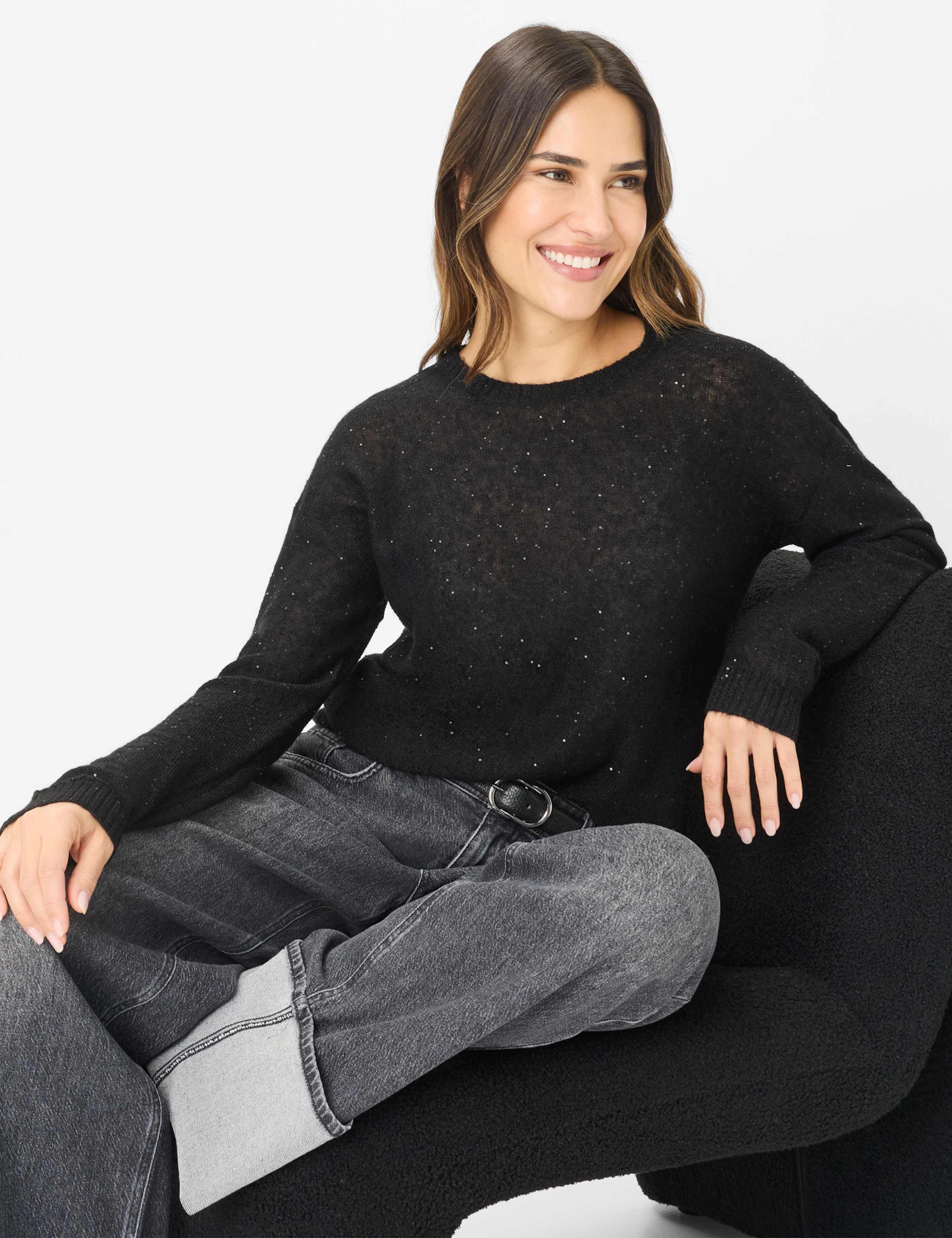 BRAX LESLEY Strickpullover - Midnight Glitter Black - 90191000 31-2297-02 von BRAX