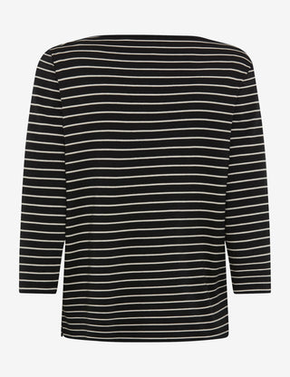 BRAX CIRA.M 3/4-Arm Shirt - Ivory Noir Stripe - 90651300 37-5868-02