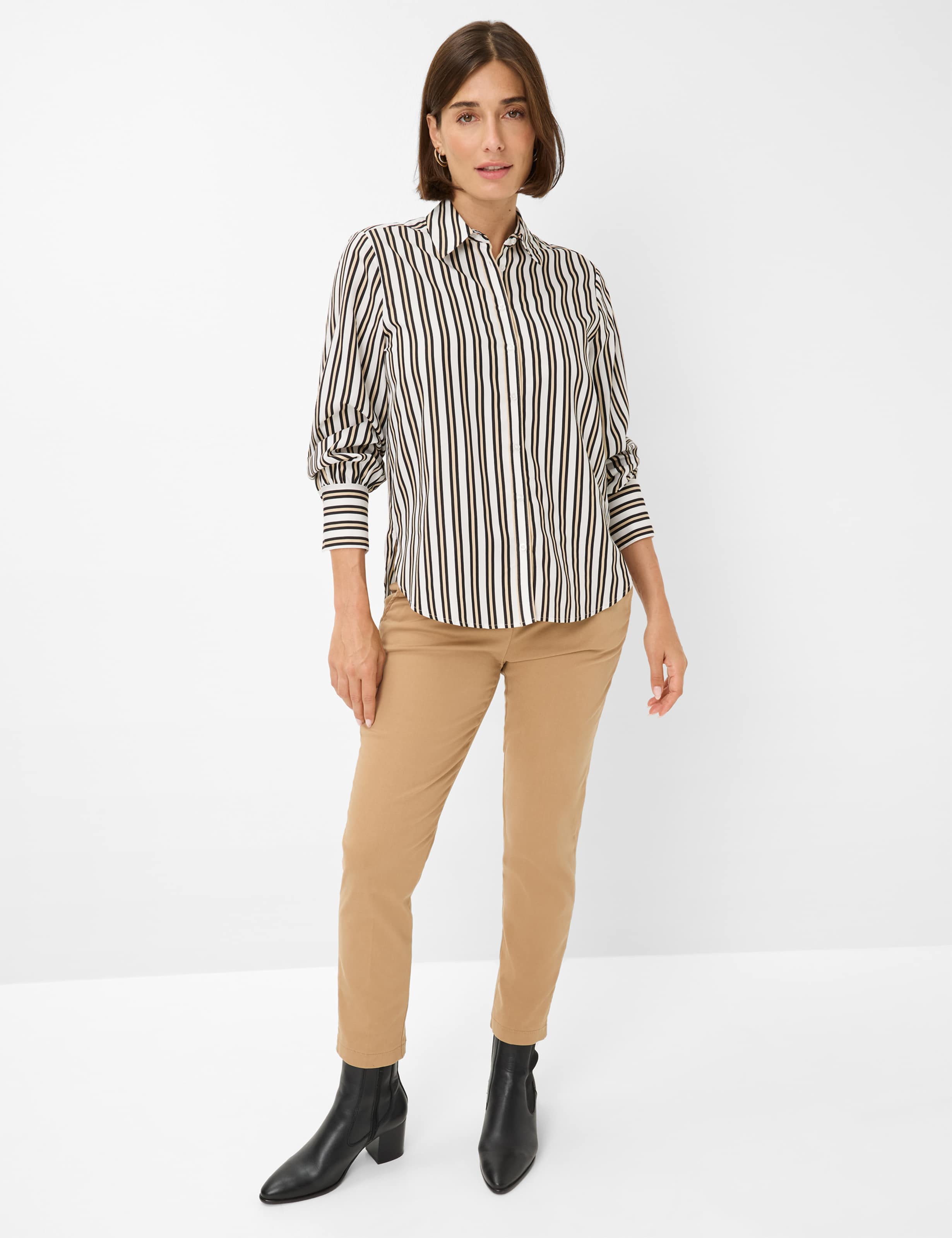 BRAX VIC Langarm Bluse - Seaside Sahara Stripe - 94126000 41-8857-02 von BRAX