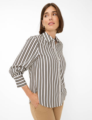 BRAX VIC Langarm Bluse - Seaside Sahara Stripe - 94126000 41-8857-02