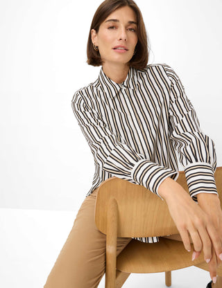 BRAX VIC Langarm Bluse - Seaside Sahara Stripe - 94126000 41-8857-02