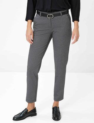 BRAX MARON S Pull On Chino - Houndstooth Charcoal Grey - 9212320 71-5827-06