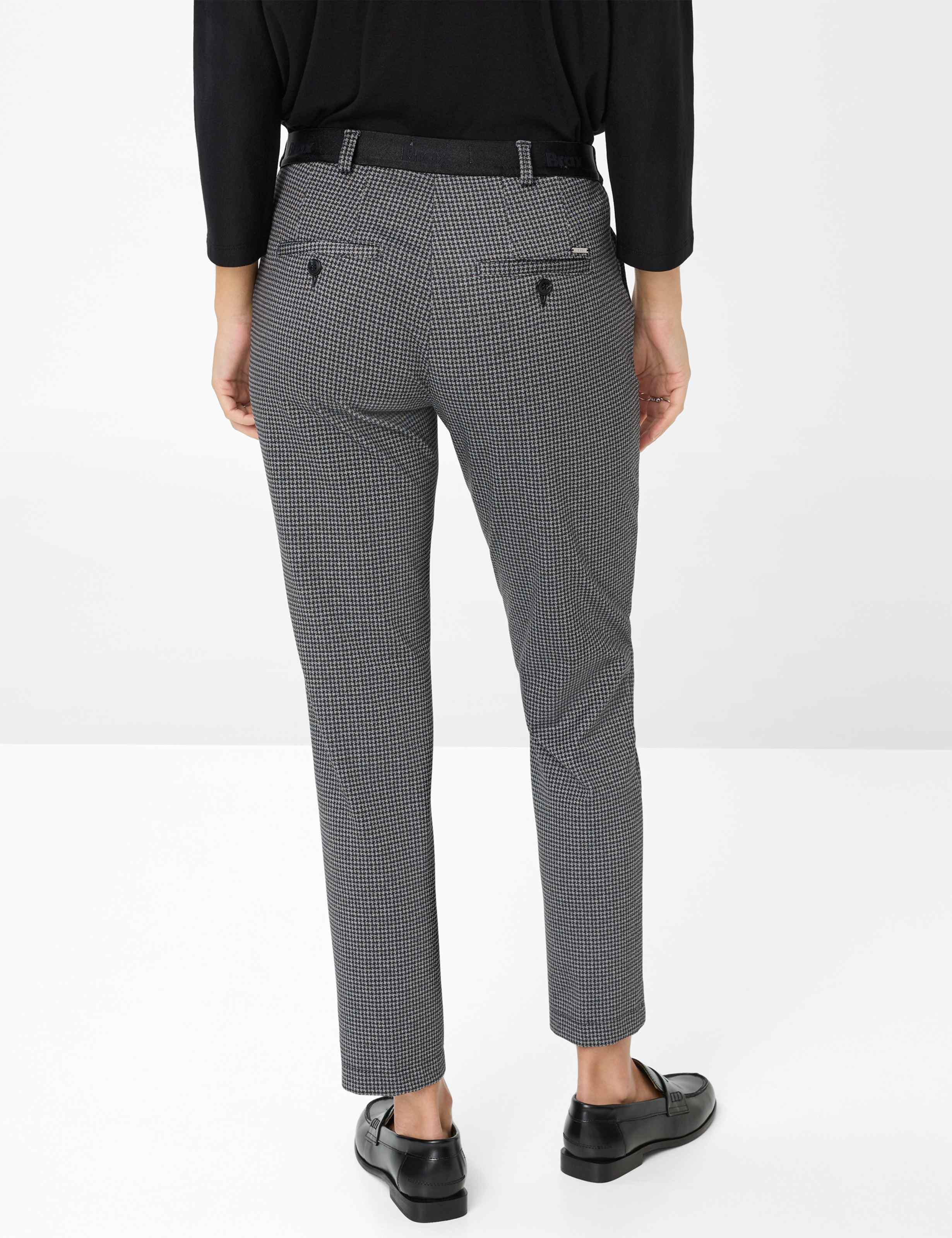 BRAX MARON S Pull On Chino - Houndstooth Charcoal Grey - 9212320 71-5827-06 von BRAX