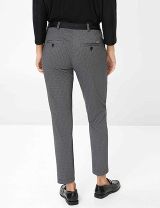 BRAX MARON S Pull On Chino - Houndstooth Charcoal Grey - 9212320 71-5827-06