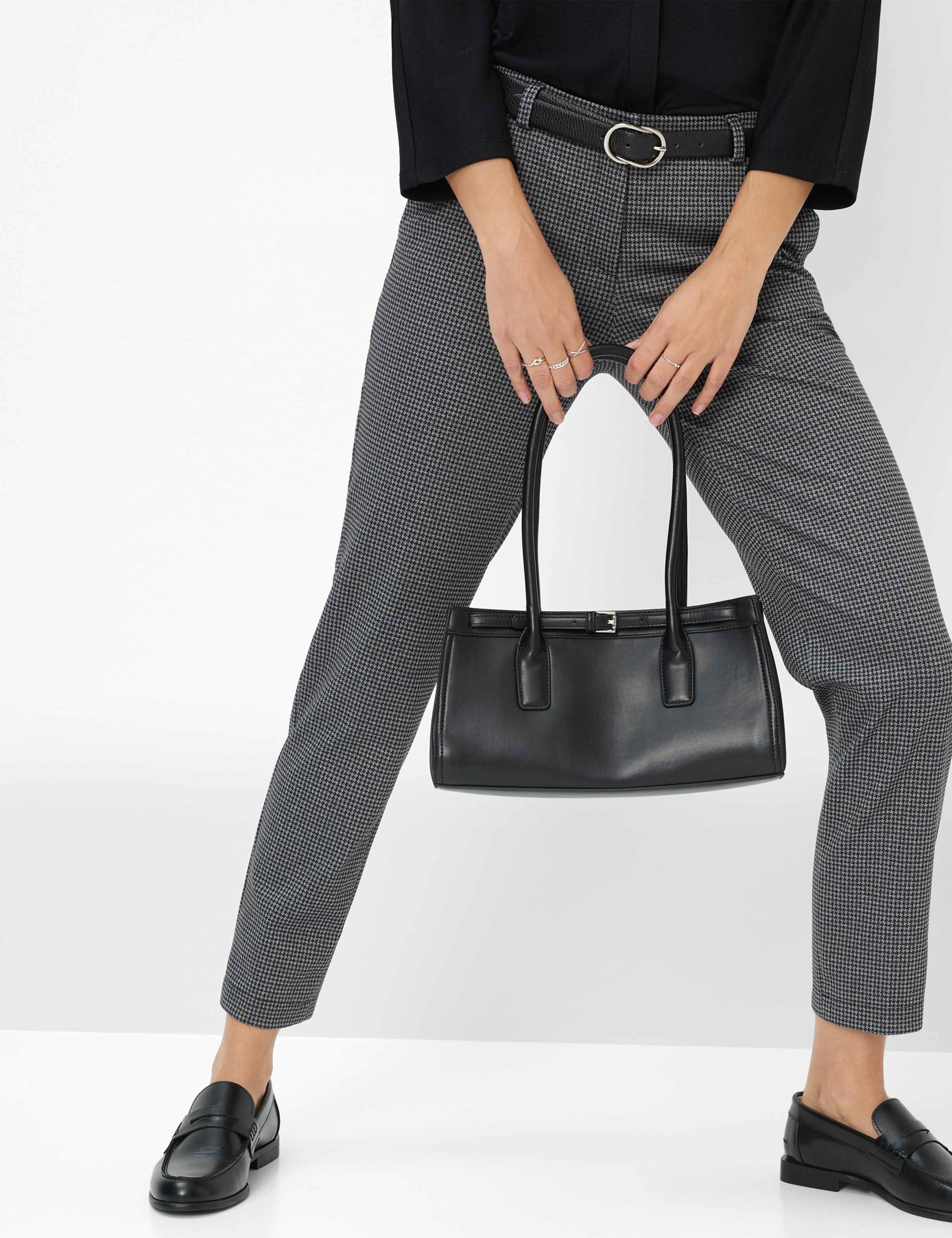 BRAX MARON S Pull On Chino - Houndstooth Charcoal Grey - 9212320 71-5827-06 von BRAX