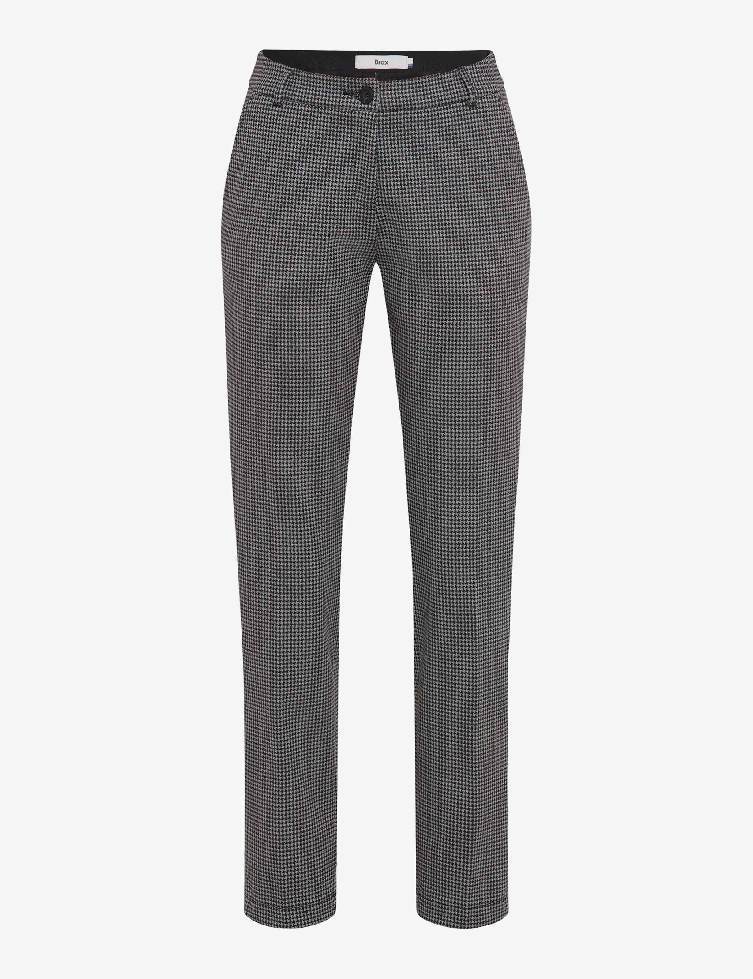 BRAX MARON S Pull On Chino - Houndstooth Charcoal Grey - 9212320 71-5827-06