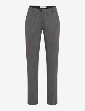 BRAX MARON S Pull On Chino - Houndstooth Charcoal Grey - 9212320 71-5827-06