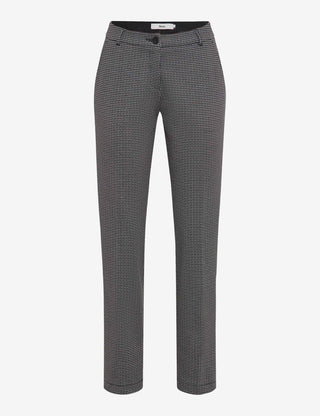 BRAX MARON S Pull On Chino - Houndstooth Charcoal Grey - 9212320 71-5827-06