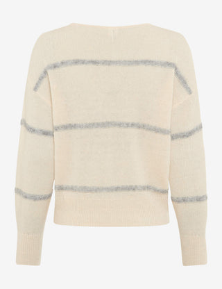 BRAX LISA Pullover/Longsleeve - Misty Oyster Stripes - 90189900 31-2277-08