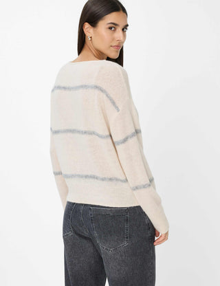 BRAX LISA Pullover/Longsleeve - Misty Oyster Stripes - 90189900 31-2277-08
