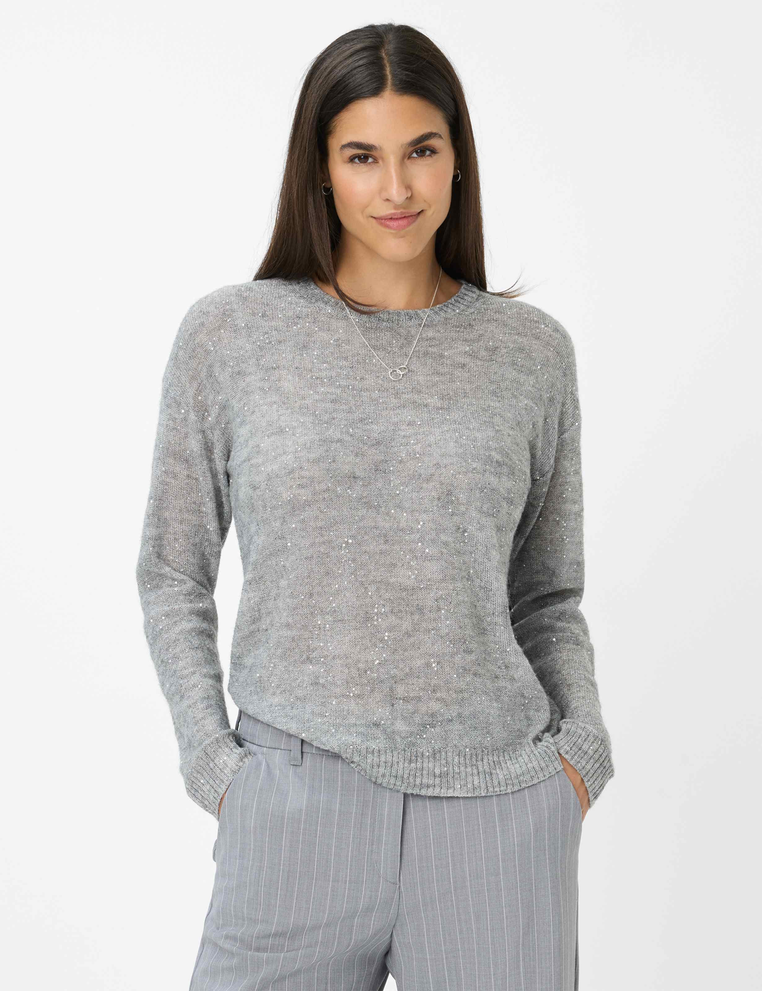 BRAX LESLEY Pullover/Longsleeve - Stardust Heather Grey - 90191000 31-2297-08 von BRAX
