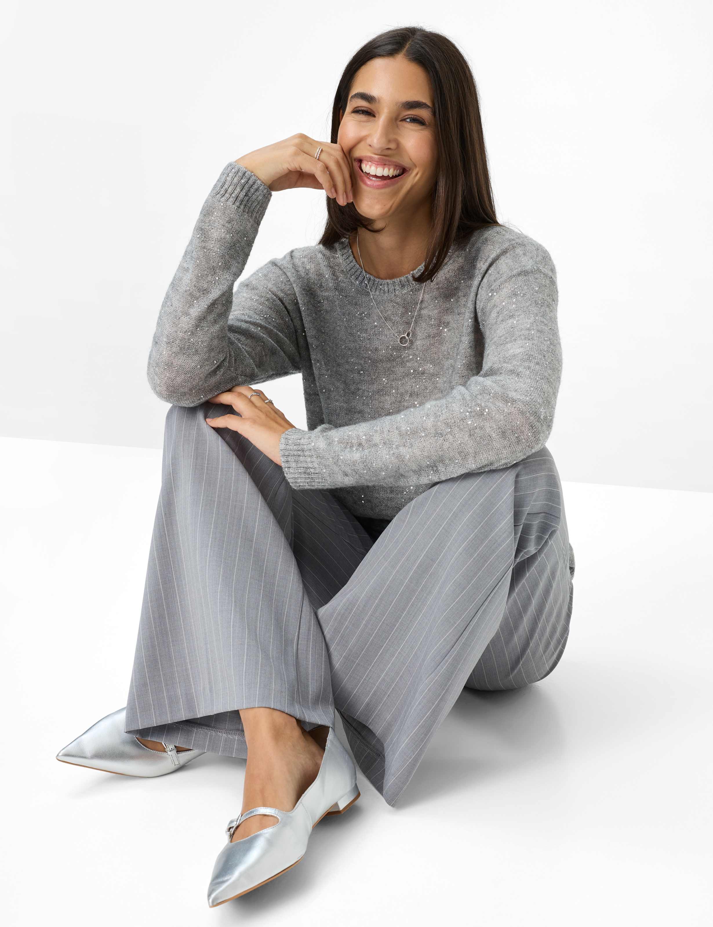 BRAX LESLEY Pullover/Longsleeve - Stardust Heather Grey - 90191000 31-2297-08 von BRAX